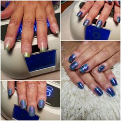 Renee Gagnon Nail Stylist - From prep to application to filling to finished! Hard gel nails with glitter
