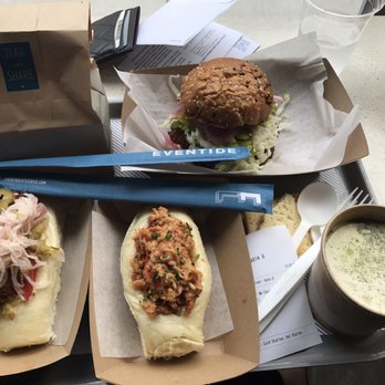 Eventide - Fenway - Chips, fried chicken sandwich, fried oyster bun, lobster roll and clam chowder - Seafood Near Me - Boston, Massachusetts Eventide - Fenway - Chips, fried chicken sandwich, fried oyster bun, lobster roll and clam chowder - Seafood Near Me - Boston, Massachusetts