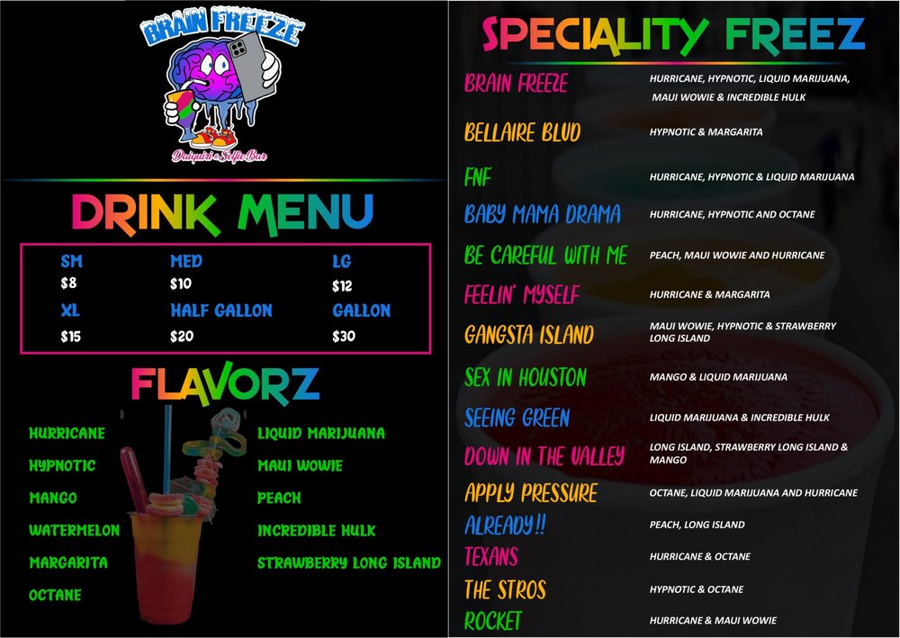 Brain Freeze Daiquiris & Selfie Bar, Houston Roadtrippers