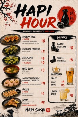 Menu photo 1 Hapi Sushi Laguna Beach, CA Menu photo 1 Hapi Sushi Laguna Beach, CA