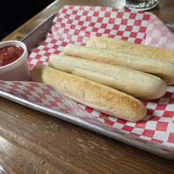 Overpass Pizza - Order of breadsticks. Sauce was great (I wish they sold it).