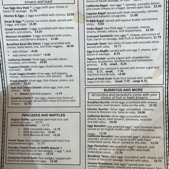 Cyrano's Caffe - Sept 2023 breakfast menu - Coffee & Tea Near Me - Orange, California