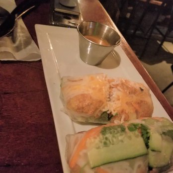Mopho - Spring Rolls 2 for $10 - pork on left  and veggie on the right, both were terrible - Vietnamese Near Me - New Orleans, Louisiana