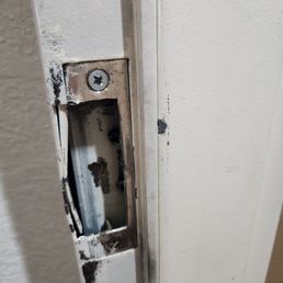 Broken door lock.