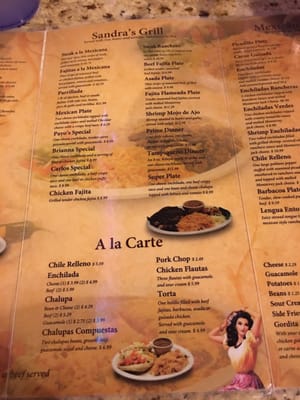 Menu photo 6 Sandra's Mexican Restaurant San Antonio, TX