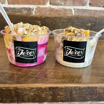 The Juice Box Mt. Dora - Pitaya/Coconut 1/2 and 1/2 bowl and Coconut bowl - Juice Bars & Smoothies Near Me - Mount Dora, Florida