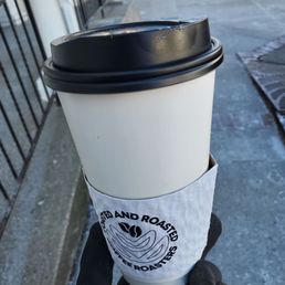 Travel cup; butterscotch latte Travel cup; butterscotch latte