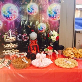 Something Sweet & Lovely - Disco pastry buffet!! The cake stood out - Florists Near Me Something Sweet & Lovely - Disco pastry buffet!! The cake stood out - Florists Near Me