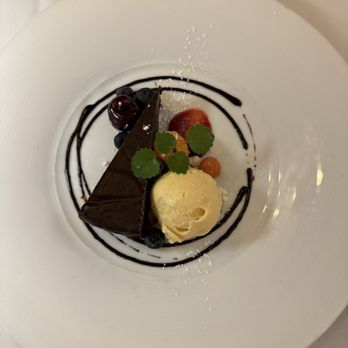 Lupo - Chocolate tarte with vanilla ice cream - Italian Near Me - Vancouver, British Columbia Lupo - Chocolate tarte with vanilla ice cream - Italian Near Me - Vancouver, British Columbia