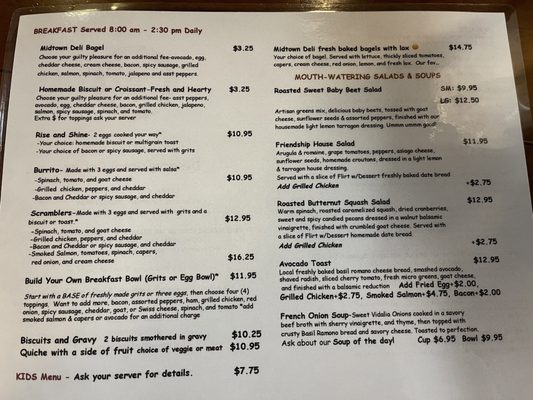 Menu photo 4 Friendship Coffee Company Savannah, GA