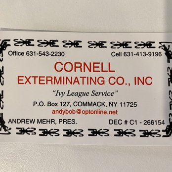 Cornell Exterminating Co - Business card - Pest Control Near Me - Commack, New York Cornell Exterminating Co - Business card - Pest Control Near Me - Commack, New York