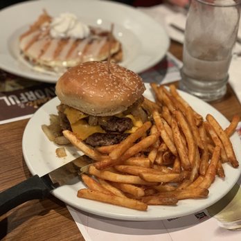 Denny's - The America's Diner Double burger with seasoned fries! Very very good!! - Breakfast & Brunch Near Me - Lake Forest, California