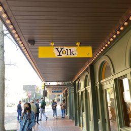 Exterior outside entrance of Yolk - Sundance Square - Fort Worth, Texas Exterior outside entrance of Yolk - Sundance Square - Fort Worth, Texas