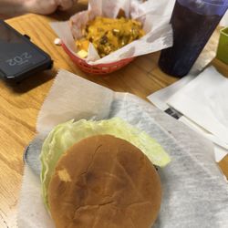 Cheeseburgers and chili-cheese fries.