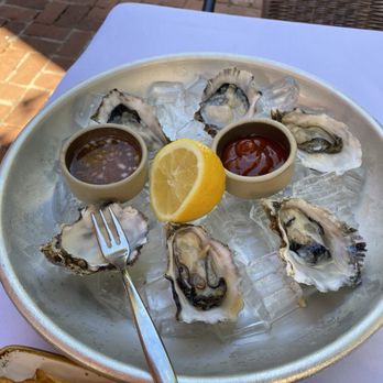 Paseo: A California Bistro - Oysters on the Half Shell - sauce pairing with the oysters was delicious! You won't regret this - New American Near Me - Mill Valley, California
