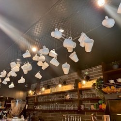Bistro Cafe - Cups as decor.