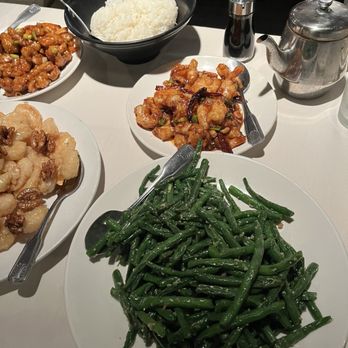 Panda Inn - Kung Pao Chicken, Braised String Beans, steamed rice - Chinese Near Me - La Palma, California