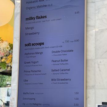 Milky Flakes - Menu as of Aug 2026 - Ice Cream & Frozen Yogurt Near Me - Walnut Creek, California
