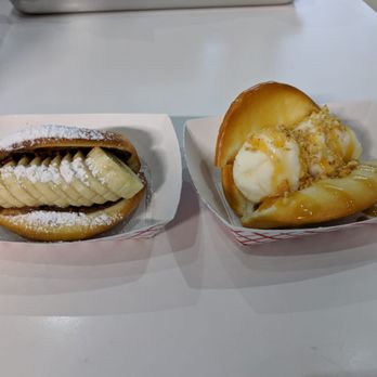 King Bao - Tarzan: fried bao with Nutella and bananas Igloo: fried bao with vanilla ice cream, caramel, and nuts - Asian Fusion Near Me - Orlando, Florida King Bao - Tarzan: fried bao with Nutella and bananas Igloo: fried bao with vanilla ice cream, caramel, and nuts - Asian Fusion Near Me - Orlando, Florida