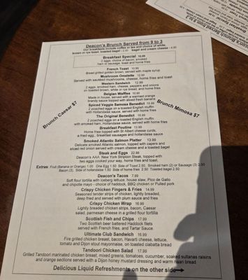 Menu photo 2 Deacon Brodie's Pub Ottawa, ON