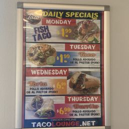 Current daily specials as of 9.23.25