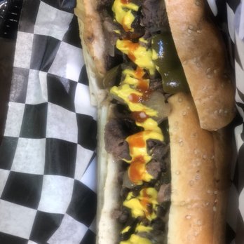 Cleavers - The block with a lil mustard and hot sauce - Cheesesteaks Near Me - Philadelphia, Pennsylvania