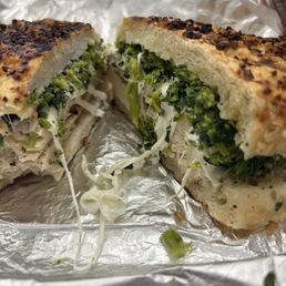 Chicken cutlet, fresh mozzarella and broccoli rabe