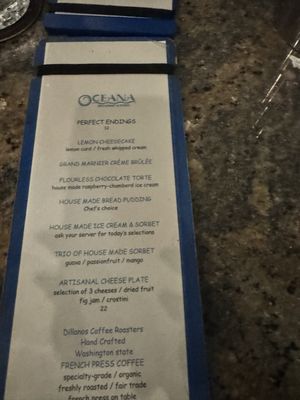 Menu photo 1 Oceana Restaurant & Bistro St. Thomas, VI Menu photo 1 Oceana Restaurant & Bistro St. Thomas, VI
