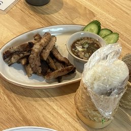 Grilled Pork Neck and Sticky Rice Grilled Pork Neck and Sticky Rice