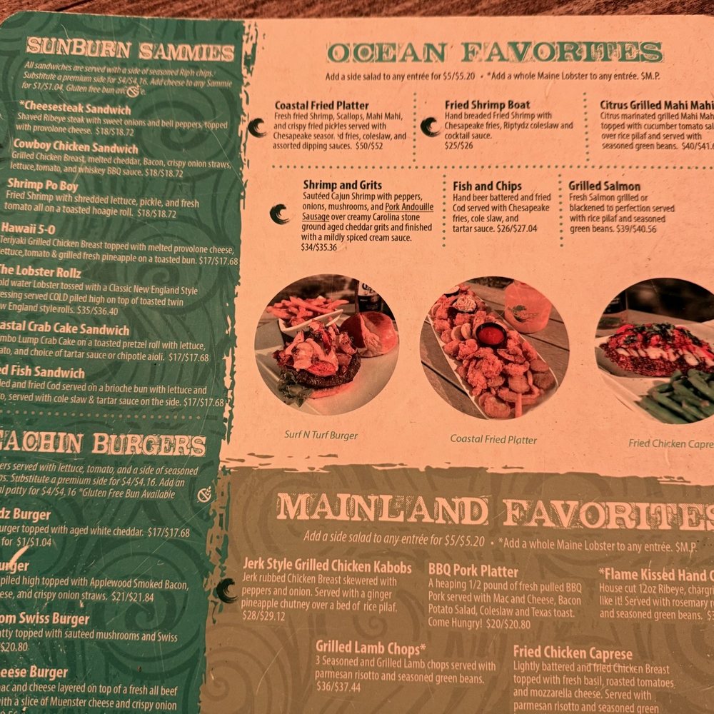 RipTydz - Menu from August 2025 - Seafood Near Me - Myrtle Beach, South Carolina