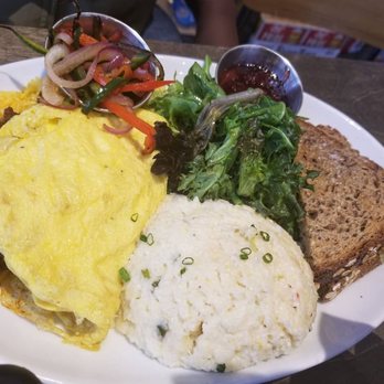 Standard Service - Heath - Beef chorizo omelette with cheese grits, toast and salad! - New American Near Me - Heath, Texas Standard Service - Heath - Beef chorizo omelette with cheese grits, toast and salad! - New American Near Me - Heath, Texas