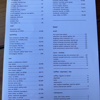 Roger Bar & Restaurant - drinks menu - New American Near Me - Mountain View, California
