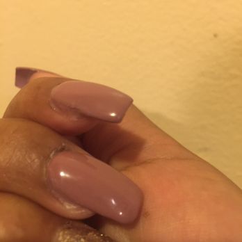 Tom's Nails - Smeared paint and horrible shape. Done by Steve beware half ass job - Nail Salons Near Me - Downey, California