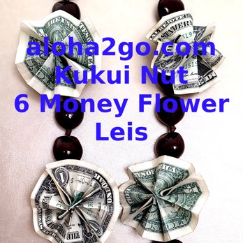 Aloha 2 Go - Kukui Nut with 6 Flower Money leis - Floral Designers Near Me Aloha 2 Go - Kukui Nut with 6 Flower Money leis - Floral Designers Near Me