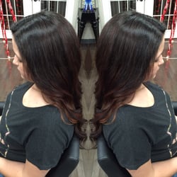 Mane On Main - From red to natural brunette with bayalage highlights that look natural and are easy to maintain