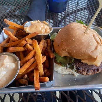 Coyote Kitchen - Impossible burger, sweet potato fries, chipotle ranch, and vegan aioli. - Bars Near Me - Boone, North Carolina Coyote Kitchen - Impossible burger, sweet potato fries, chipotle ranch, and vegan aioli. - Bars Near Me - Boone, North Carolina