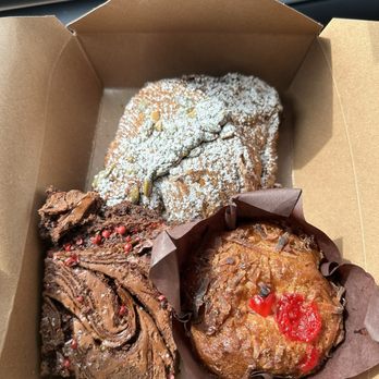 Del Sur Bakery & Cafe - Some of the only items left after waiting 1.5 hours in line. Adobo brownie was good! - Filipino Near Me - Chicago, Illinois