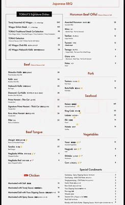 Menu photo 2 Yakiniku Toraji New York, NY Menu photo 2 Yakiniku Toraji New York, NY