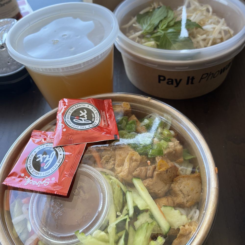 Vinason Pho Kitchen - South Lake Union Seattle - Non GMO Tofu Vermicelli (GF, v) 16 oz. Pho Broth with Protein (GF) - Sandwiches Near Me - Seattle, Washington Vinason Pho Kitchen - South Lake Union Seattle - Non GMO Tofu Vermicelli (GF, v) 16 oz. Pho Broth with Protein (GF) - Sandwiches Near Me - Seattle, Washington