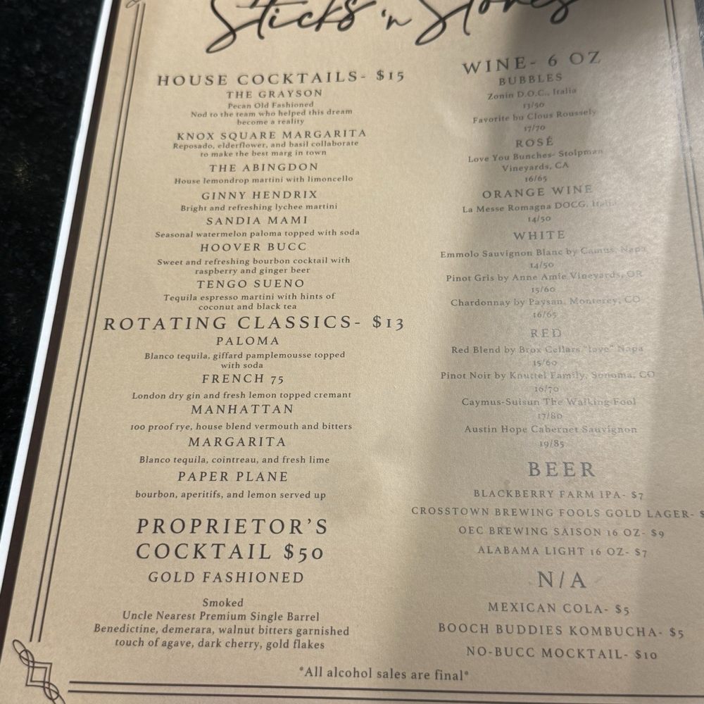 Sticks N Stones - Cocktail Bars Near Me - Hoover, Alabama Sticks N Stones - Cocktail Bars Near Me - Hoover, Alabama