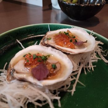 Aiko - Dressed oysters with ponzu, tobiko, and chives. Yum!?? - Japanese Near Me - Houston, Texas Aiko - Dressed oysters with ponzu, tobiko, and chives. Yum!?? - Japanese Near Me - Houston, Texas