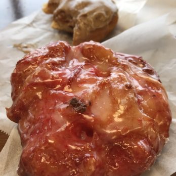 Donut Nook - A cherry fritter and my half eaten maple Persian because I dove into it before I remembered to take a picture. - Donuts Near Me - Vancouver, Washington