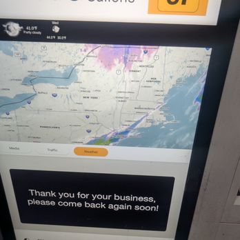 Four Star Shell - Weather chart at pump - Gas Stations Near Me - Plainview, New York
