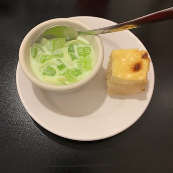 Matthew's Grill - Buko pandan and cassava cake slice w/ leche flan - Filipino Near Me - Gaithersburg, Maryland