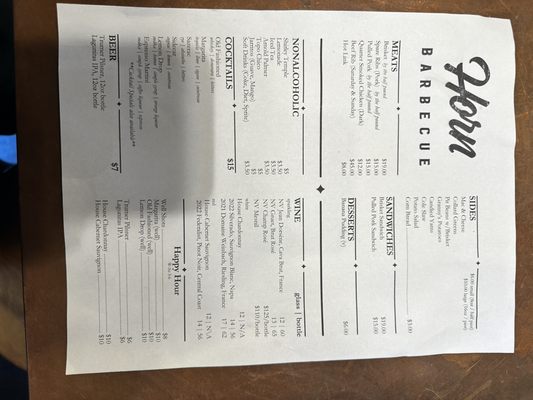 Menu photo 3 Horn Barbecue Oakland, CA