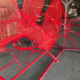 Fresh red coating at the facility.
