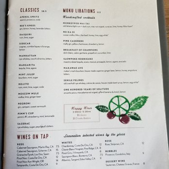 Moku Kitchen - Menu (1/9) - Cocktail Bars Near Me - Honolulu, Hawaii Moku Kitchen - Menu (1/9) - Cocktail Bars Near Me - Honolulu, Hawaii