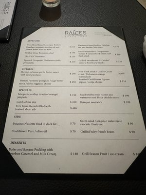 Menu photo 1 RAICES RESTO BAR Puerto Vallarta, JAL