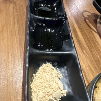 Jab-Sa Korean BBQ - Dipping options: Soy sauce, caramel sesame, and soybean powder. - Korean Near Me - Lavonia, Georgia