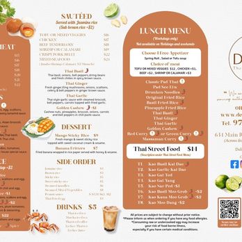 Dear Thai Kitchen - Take out menu. Available to download at www.dearthaikitchen.com - Thai Near Me - Montville, New Jersey
